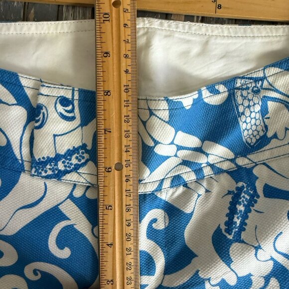 Lilly Pulitzer Womens 0 Bailey Capri Coastal Blue Gabby Alligator Print NWT - Picture 7 of 11